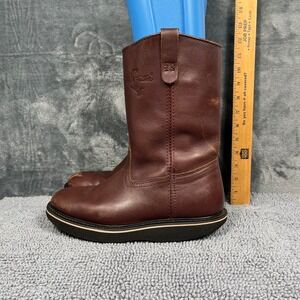 Fin & Feather Mens 8.5 E Brown Leather Wellington Work Boots 992 EVA-TEC Wedge